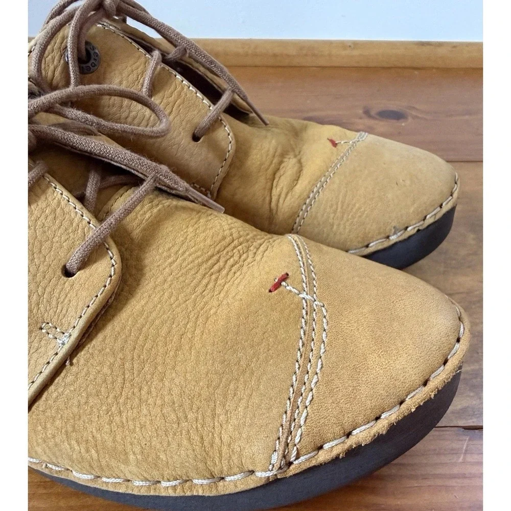 Josef Seibel Shoes Leather Comfort Lace Up Walking Shoes Germany Fergey 40 Tan